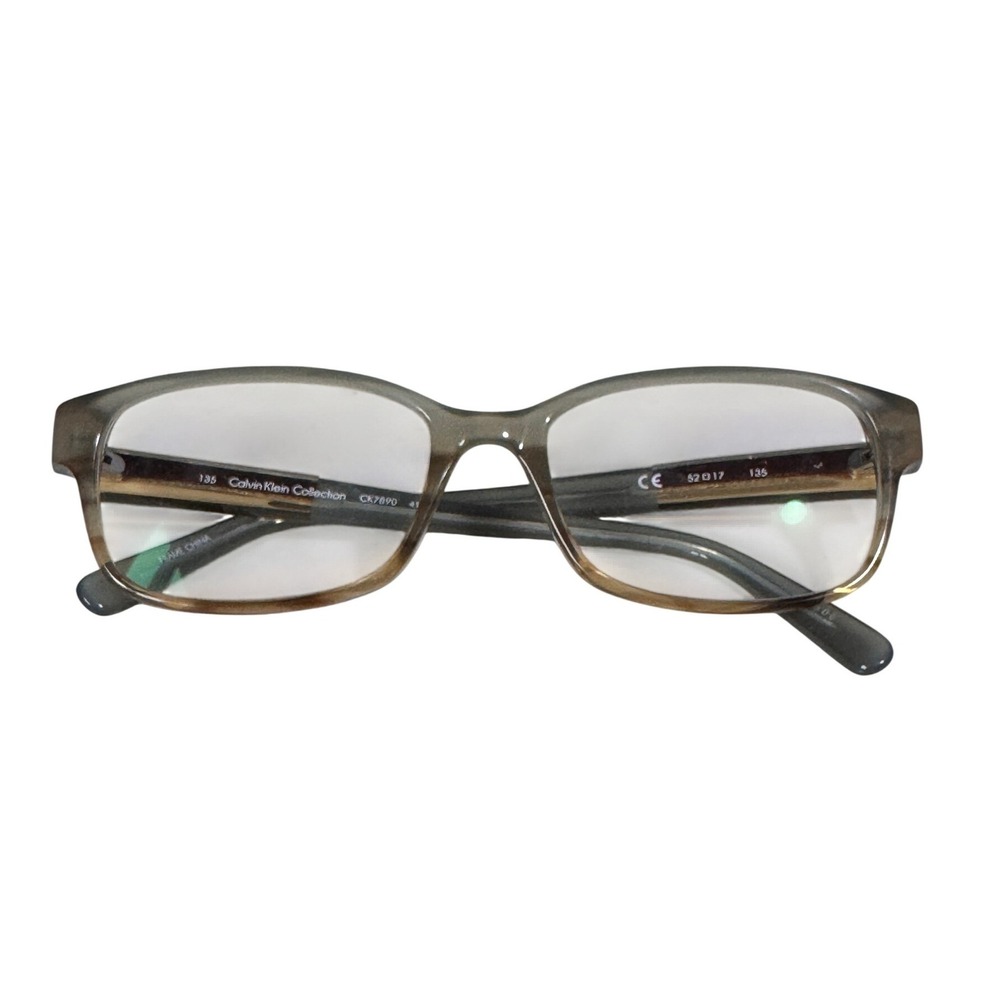 Calvin Klein Collection CK7890 Grey Brown‎ Gradient Rectangular Eyeglasses 52-17